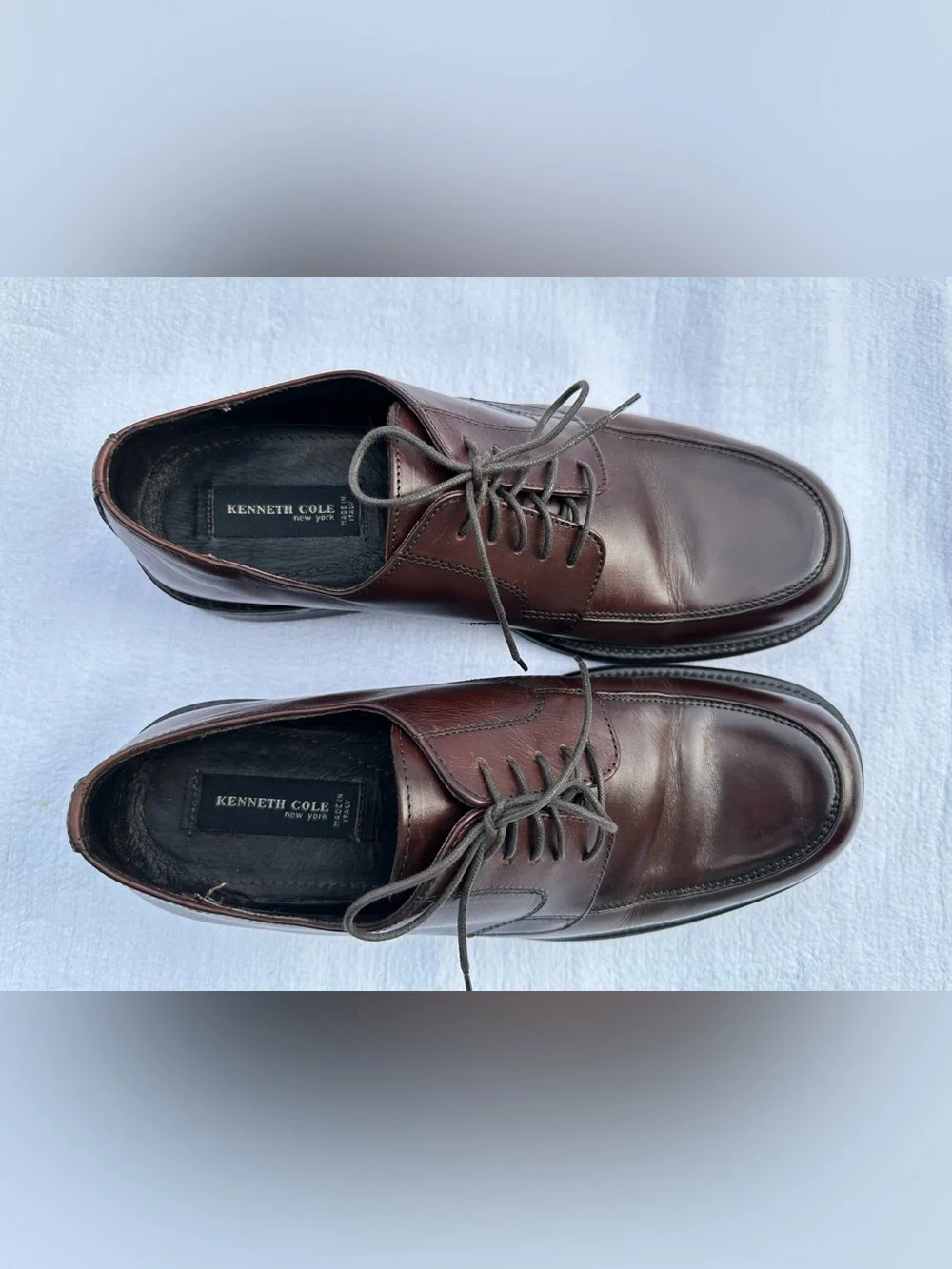 Like New Kenneth Cole Made in Italy Men’s  Leather Shoes Dark Brown Size 10
